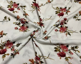 Rayon Gauze Fabric Floral Print 2-1/4 Yards/54" Width