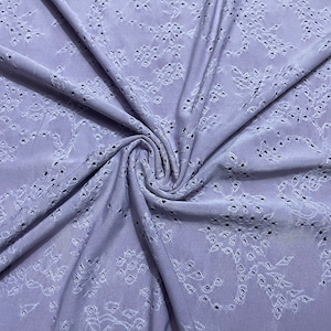 Stretch Eyelet Design Jersey Knit Fabric 1 Yard