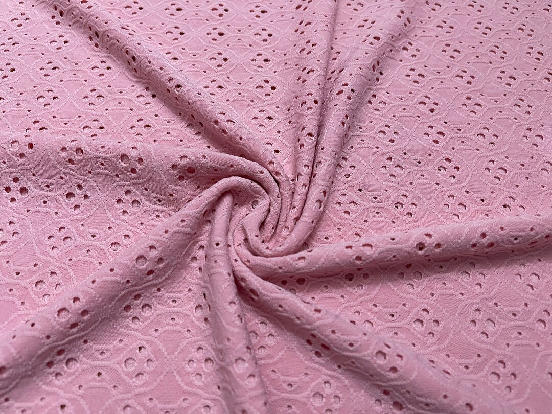 Stretch Eyelet Design Knit Fabric 1 Yard Etsy