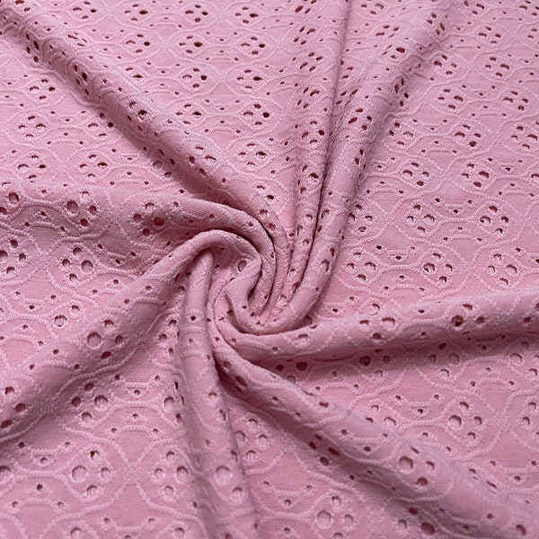 Pink Eyelet Fabric Etsy