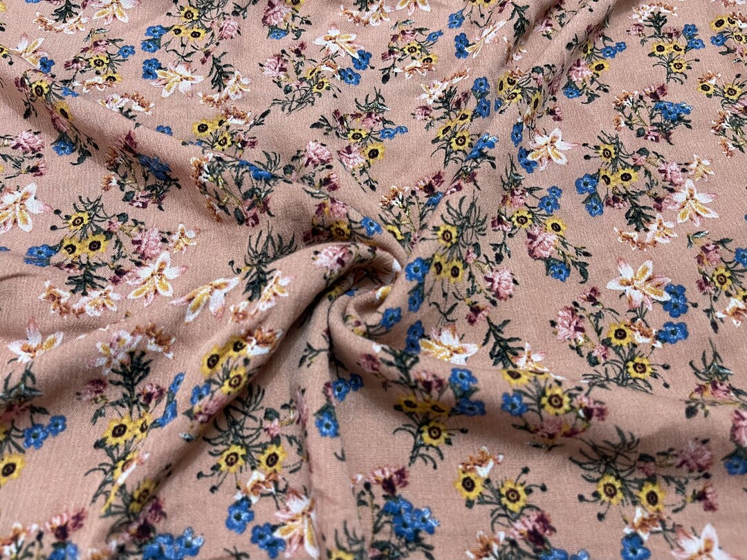 Rayon Gauze Fabric Floral Print 2 Yards Etsy