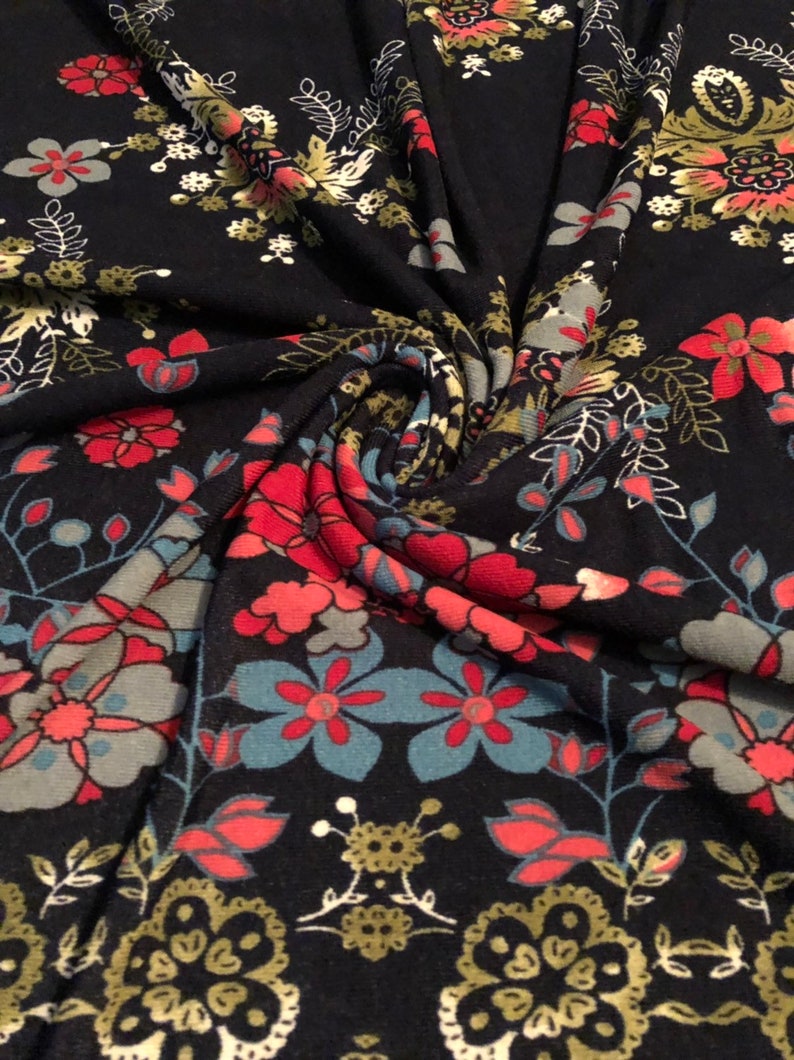 Stretch Polyester Knit Double Border Print