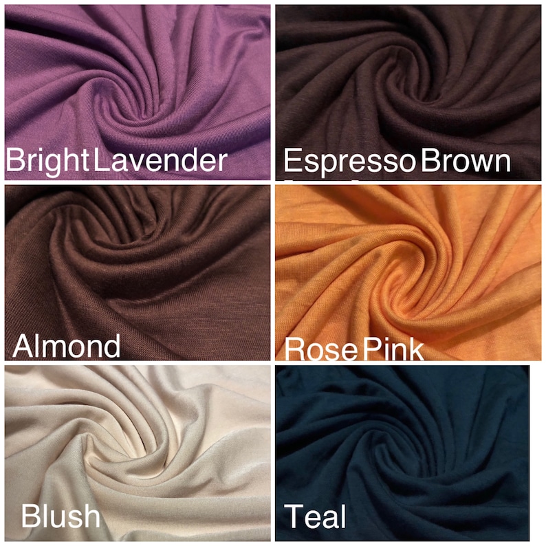 KNIT FABRIC: Stretch Rayon Jersey Knit Fabric 1 Yard Almond