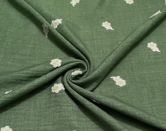 Embroidered Woven Fabric Floral Design 2 Yards