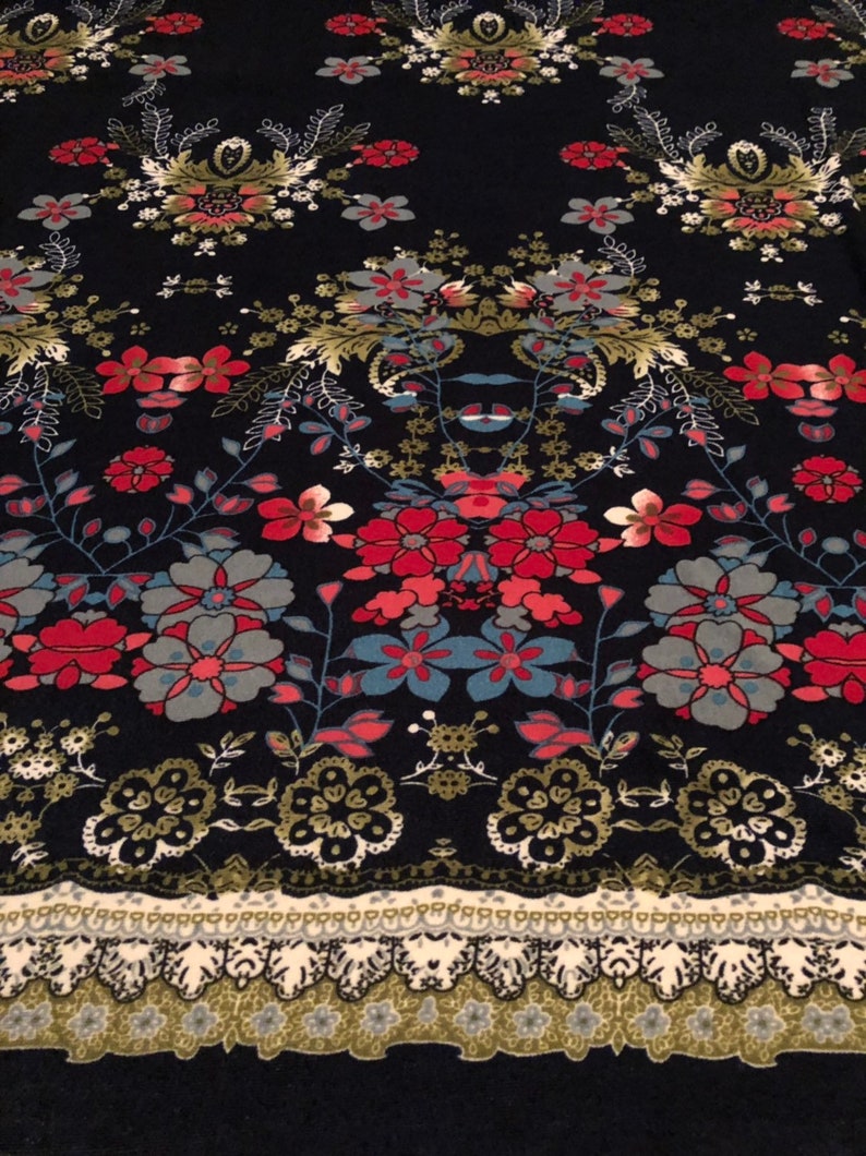 Stretch Polyester Knit Double Border Print