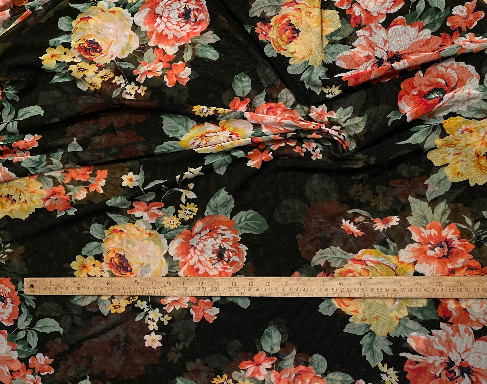 Stretch Mesh Fabric Floral Pattern Etsy
