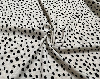 French Terry Knit Fabric Spots Print  1 Yard