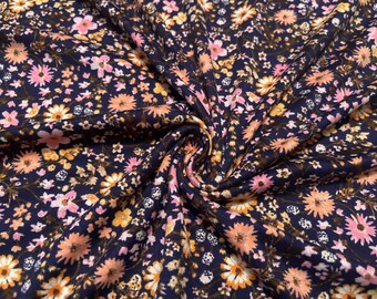 Soft Brushed Stretch Knit Mini Florals Print 1 Yard