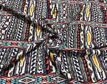 Rayon Challis Fabric Tribal Print 2-Yards