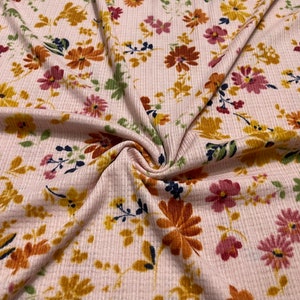 Pointelle Knit Fabric Floral Pattern 1 Yard