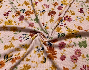 Pointelle Knit Fabric Floral Pattern 1 Yard