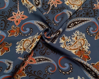Rayon Challis Fabric Abstract Paisley Print