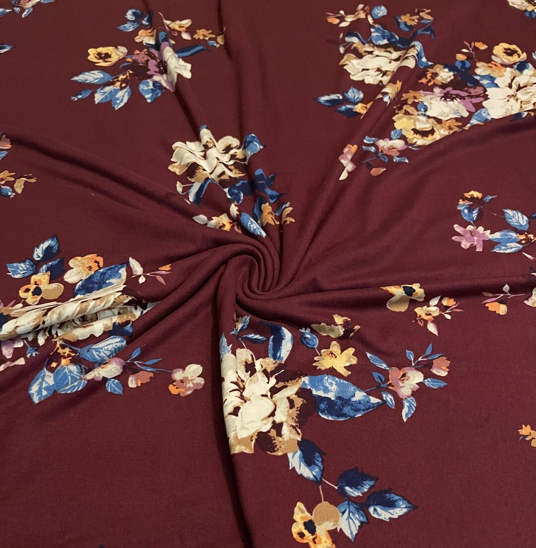 Soft Brushed Stretch Knit Floral Pattern 1-yard - Etsy