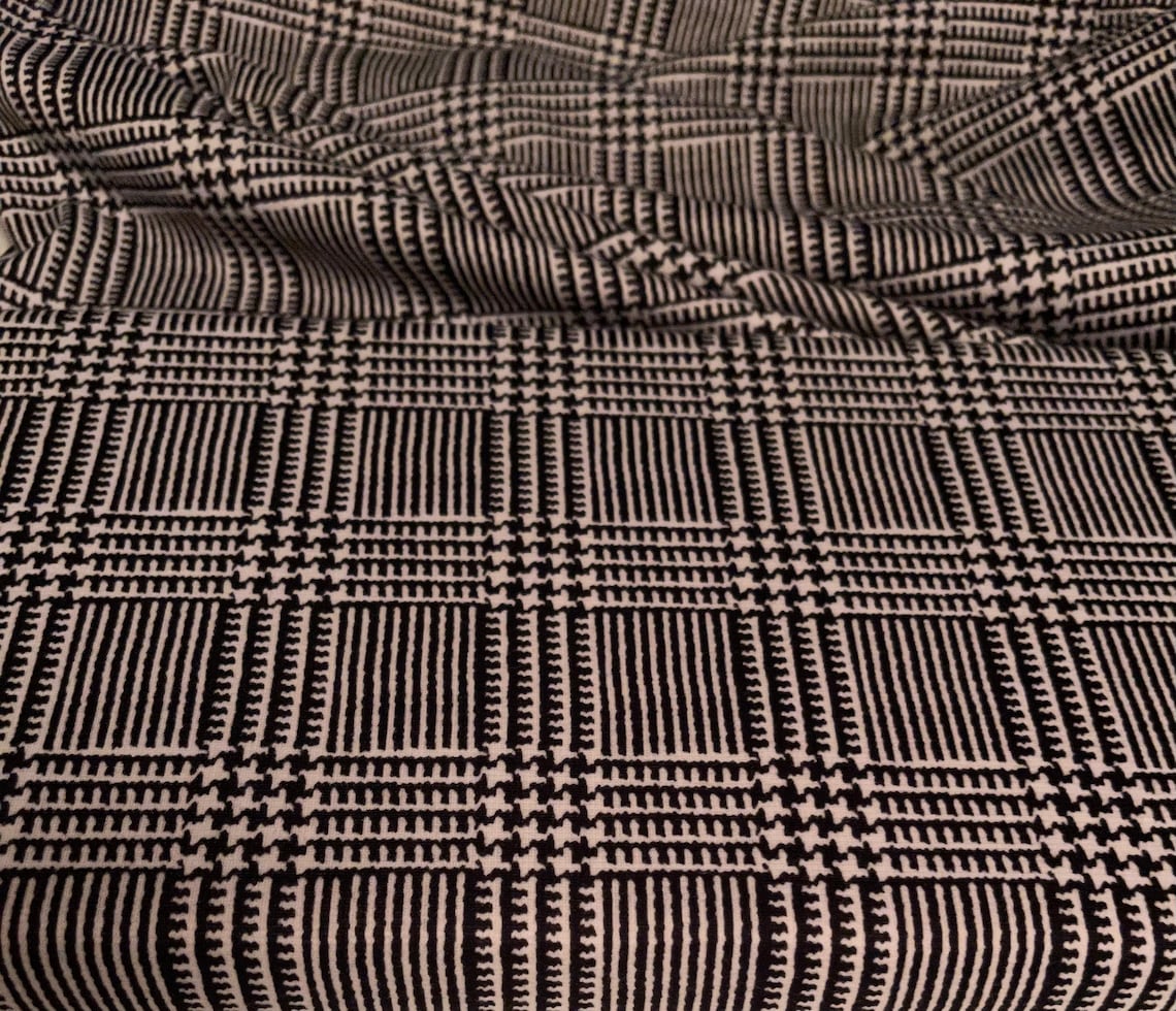Double Knit Fabric Ponte Roma Knit Houndstooth Print 7/8yard Etsy