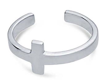 Cross Ear Cuff, Cartilage, Band, Wrap,Geometric, Sterling Silver,Rhodium Plated