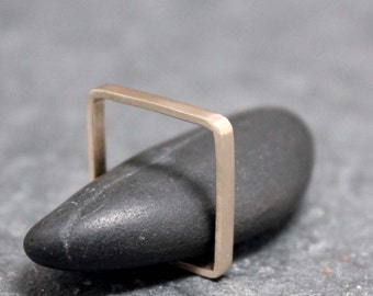 Anillos PERFECT SQUARE de 14 quilates, banda, apilables, amarillo, oro, oro macizo