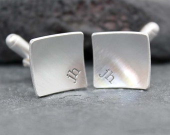 SATELLITE, initial Cufflinks, Cuff links, for men, sterling, silver, Keepsake