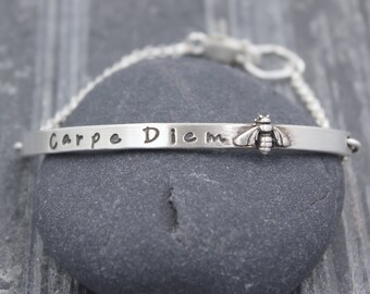 BEE MINE Half Bangle Bracelet,Sterling Silver
