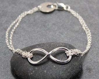 DOUBLE INFINITY anklet, 925, sterling, silver