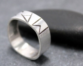6mm BOLD LETTER initial RING, Band, Sterling Silver