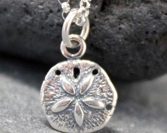 SAND DOLLAR necklace,sterling,silver