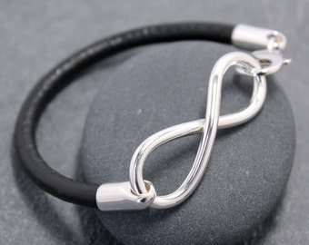 Masculinity INFINITY BRACELET II, for men, boys,6mm, leather cord