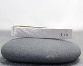 PLUS initial Tie Clip, bar,tack, for men, me, plus, you, skinny tie, silver