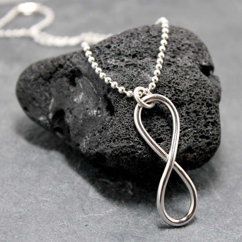 INFINITY necklace for MEN, Sterling silver infinity necklace, 925 infinity, Silver infinity image 2