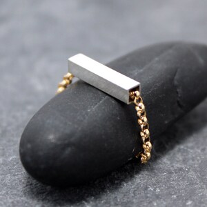 FLOATING SQUARE TUBE Ring 925 sterling