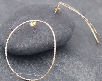 Covexed Large Oval Hoops, Earrings,Sterling Silver,925,14k, yellow, gold filled, goldfill, gold