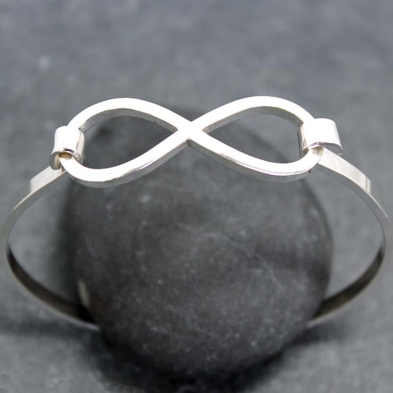 INFINITY Charm Bangle II, Bracelet, Cuff, Sterling, Silver, Nickel Free, Forever, Eternity, Beyond, Love, Friendship, for men, man
