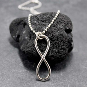INFINITY necklace for MEN, Sterling silver infinity necklace, 925 infinity, Silver infinity image 1