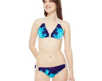 Swirl Riemchen Bikini Set (AOP)