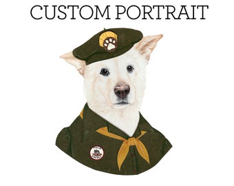 CUSTOM PET PORTRAIT, Dog Portrait, Cat Portrait, Pet Memorial, Personalized Pet Portrait, Pet Loss Gift,