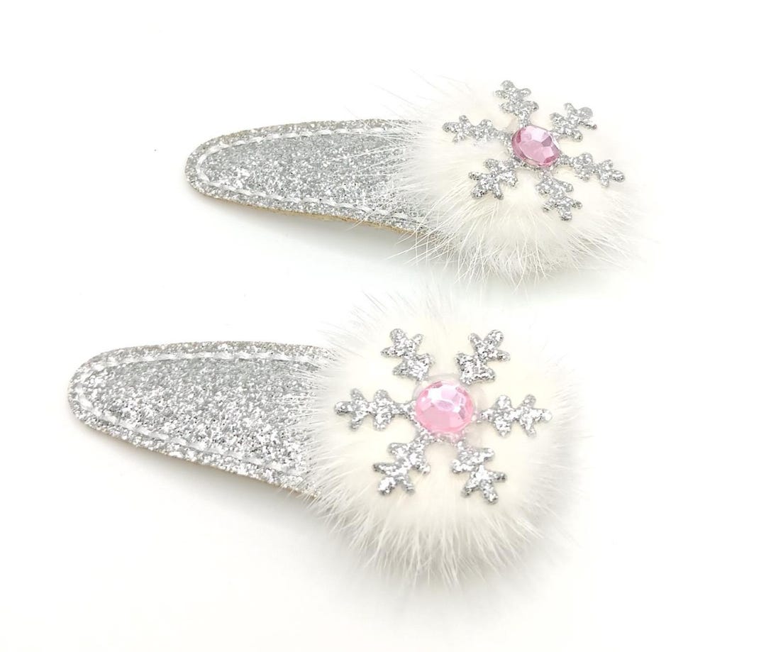 Mini Snowflake Clips Snowflake Hair Clips/one Pair - Etsy