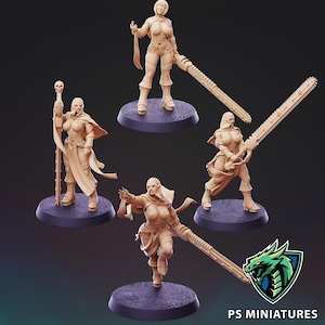 Divine Widows - Deathmaiden Squad of 5 - groep 2 | 28 mm-modellen voor Sci-FI-wargames OPR en Grimdark | PS-miniaturen