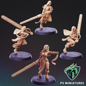 Divine Widows - Deathmaiden Squad of 5 - groep 1 | 28 mm-modellen voor Sci-FI-wargames OPR en Grimdark | PS-miniaturen