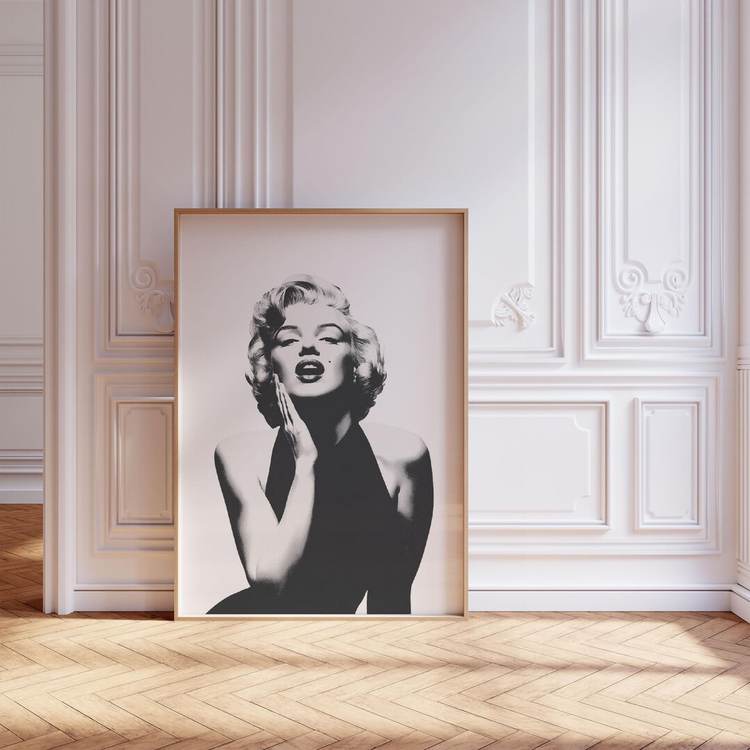 Marilyn Monroe Black & White Print | Old Hollywood Glam Wall Art ...
