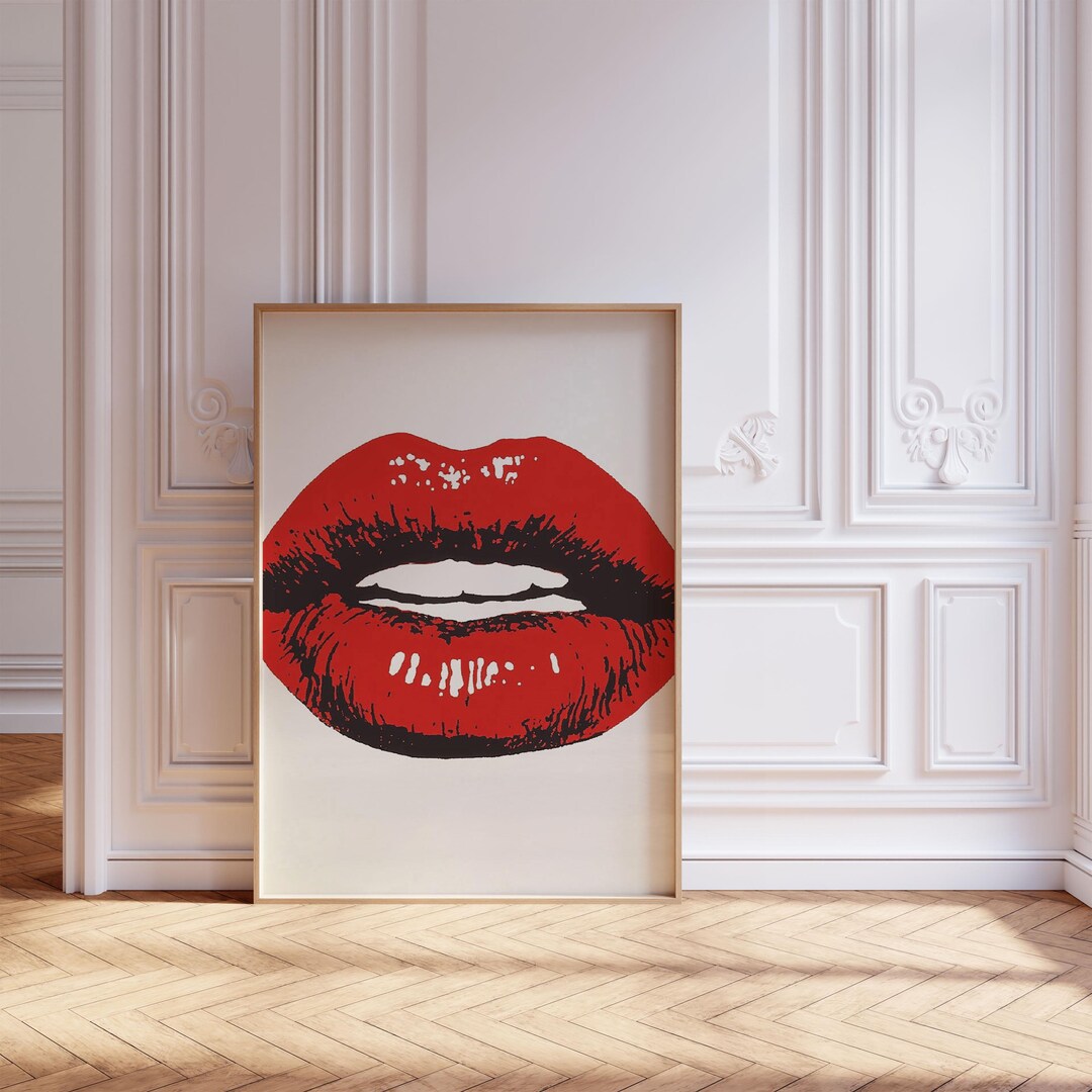 Pop Art Red Lips Print | Retro Glam Wall Decor (digital Download) - Etsy