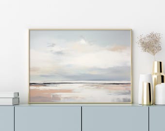 Abstract Coastal Landscape Print: Vintage Beach Wall Art (Digital Download)