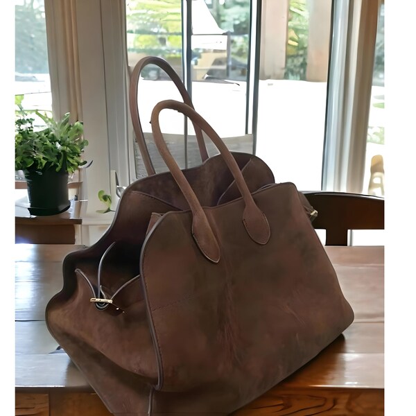 Brown/Coffee Fashionable Suede Tote Handbag with Soft Suede Top Handle, Perfect for Women Seeking a Stylish and Versatile Accessory, For Her