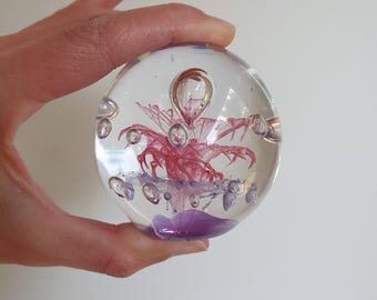 Vintage handgemachte Glas Briefbeschwerer