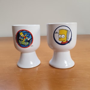 Vintage Keramik Bart Simpson Eierbecher, 2er Set