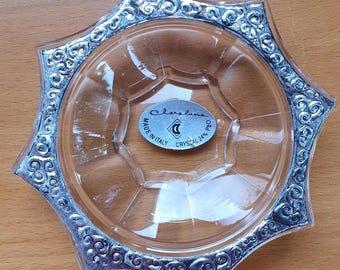 Vintage Celestial Sun Shape Crystal Ring Dish