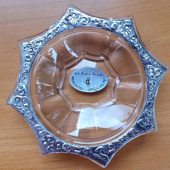 Vintage Celestial Sun Shape Crystal Ring Dish