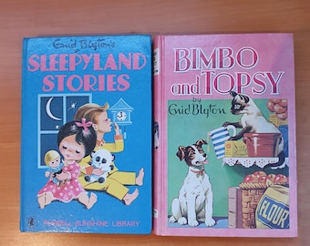 Vintage Enid Blyton Hardcover Book Set, Sleepyland Stories, Bimbo and Topsy
