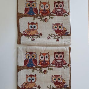 Owl Tapestry Cushion Cover, Set of Two