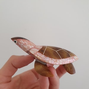 Vintage Turtle Handmade from Shell Iridescent