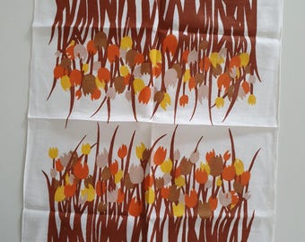 Vintage 70s Style Linen Tea Towel