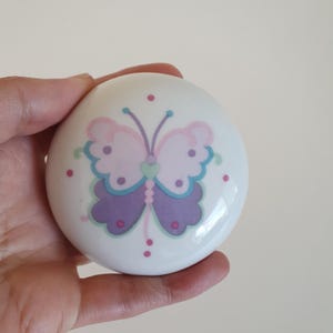 Mini joyero o joyero vintage de porcelana con forma de mariposa de los años 80, de Lillian Vernon LVC